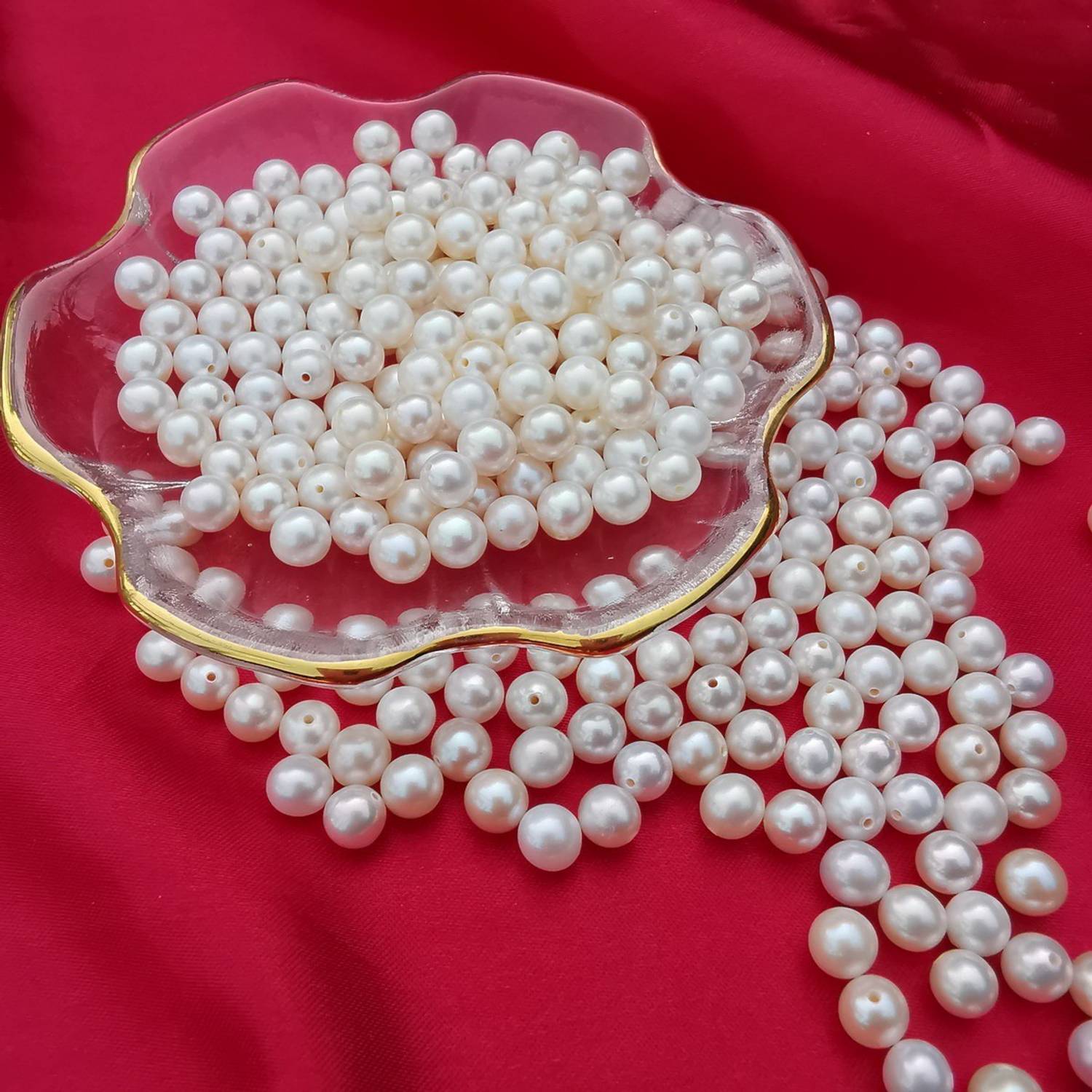 BBS DEAL 5MM 510PCS CREAM PEARL BEADS FOR JWELLERY MAKING .