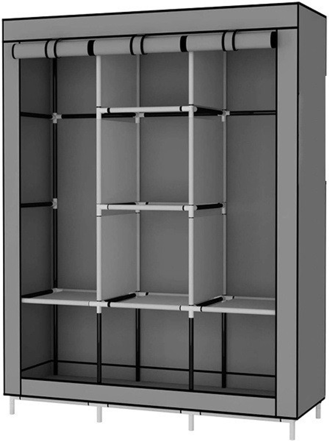 Image of FurniGully 6+ 2 Shelves Collapsible Wardrobe PP Collapsible Wardrobe