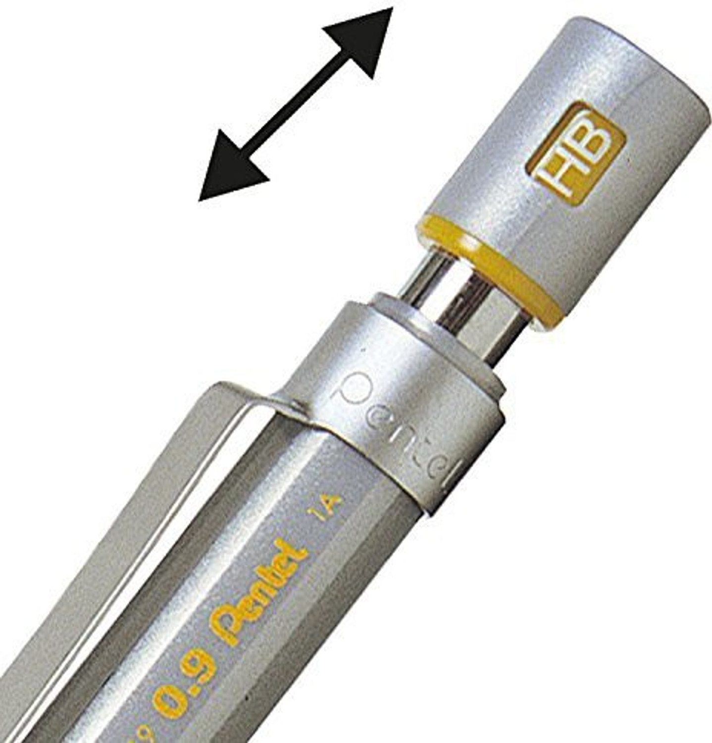 Image of PENTEL Graphgear 500 Mechanical Pencil, 0.9mm Lead, Grade HB, 1 x Graphgear Pencil, Silver Pencil
