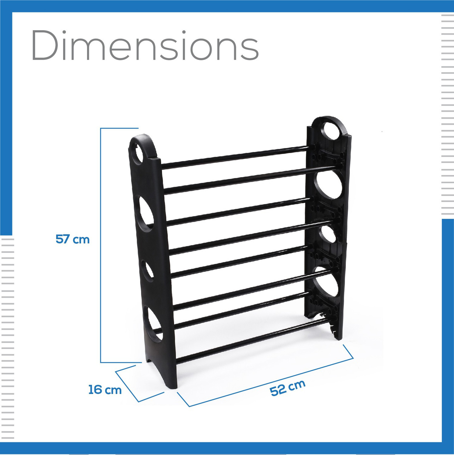 Image of TNT The Next Trend Multipurpose Foldable Kaan Shoe Rack Cabinet Organizer 4 Shelves Metal Open Book Shelf