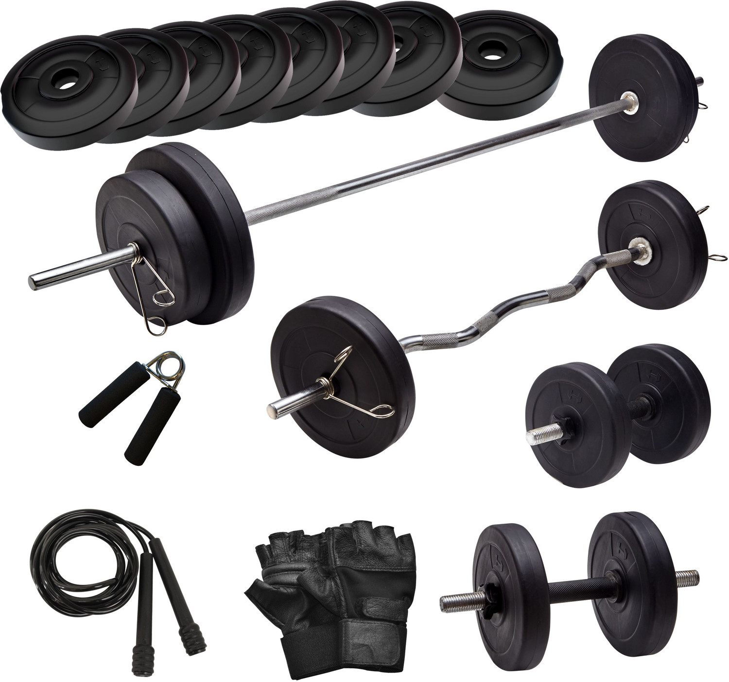 Image of Adrenex 70 kg Barbells and Dumbbell Rods and Accessories Home Gym Combo