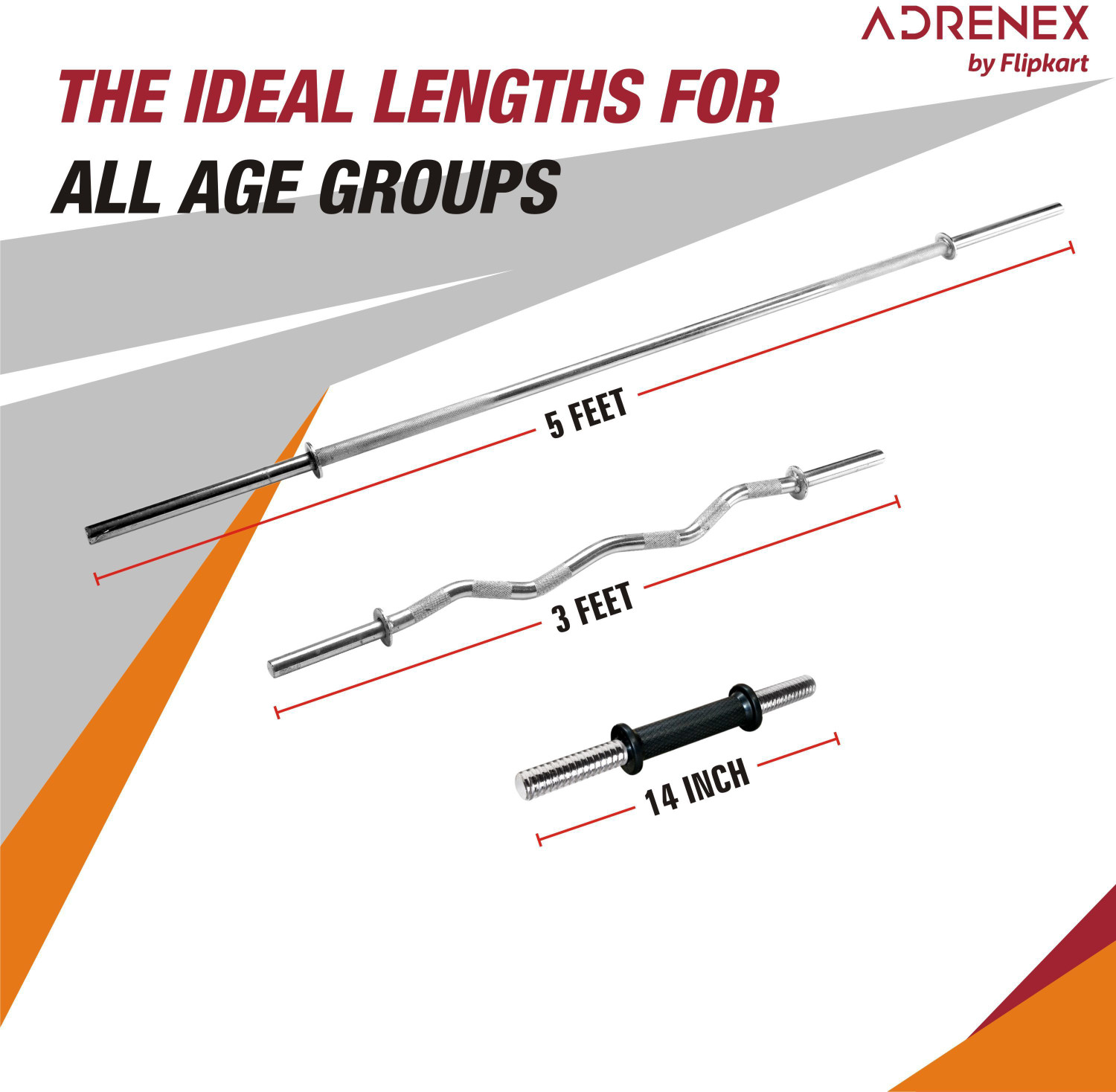 Image of Adrenex 70 kg Barbells and Dumbbell Rods and Accessories Home Gym Combo