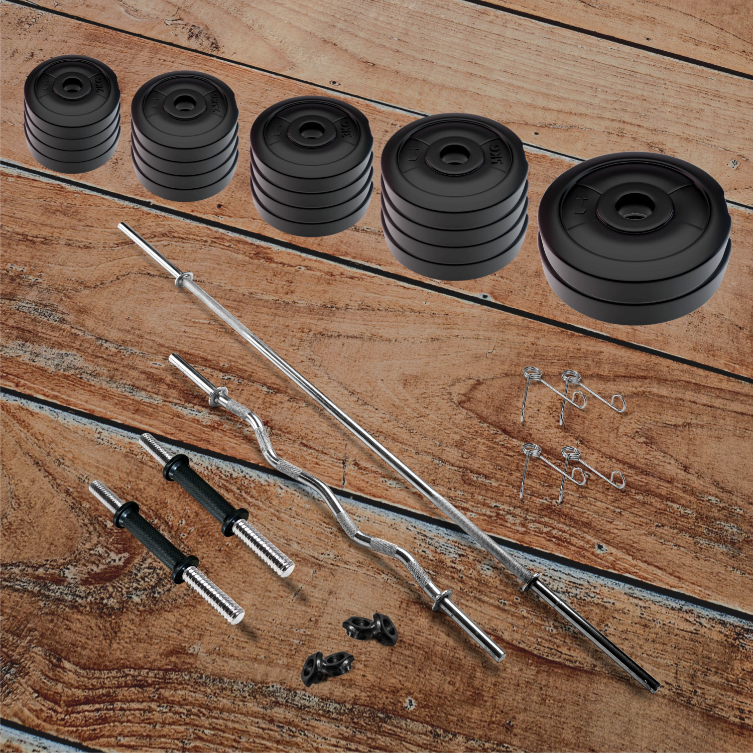 Image of Adrenex 70 kg Barbells and Dumbbell Rods and Accessories Home Gym Combo