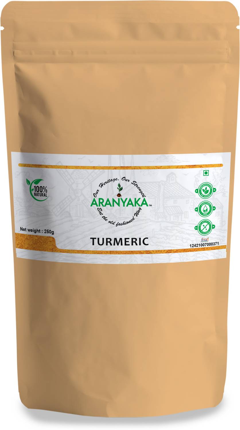 ARANYAKA Pure Kolli Hills Turmeric High Curcumin 4.85% (Haldi) Powder - 250gms-100% Natural origin (0.25kg)