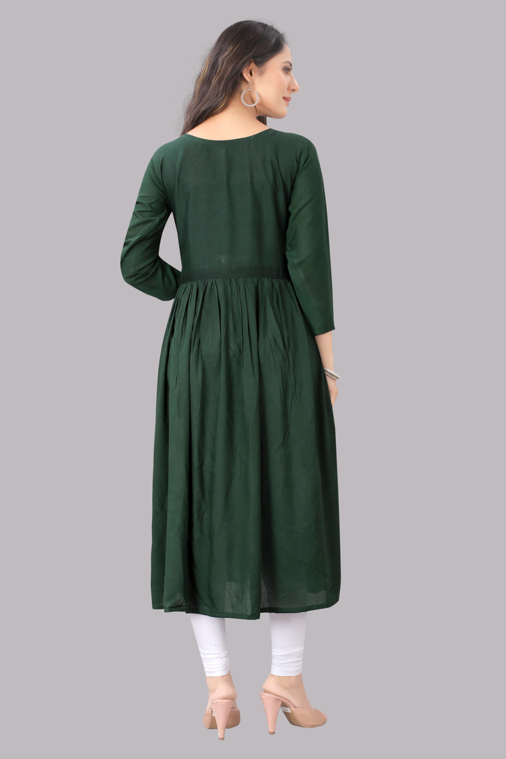 Image of Fashion Mint Women Embroidered Flared Kurta