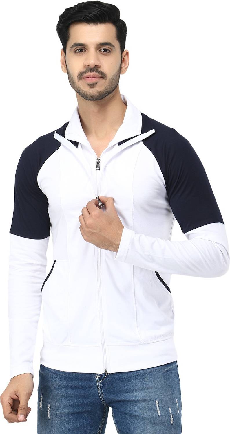 Black Collection Men Colorblock Polo Neck Cotton Blend Dark Blue,