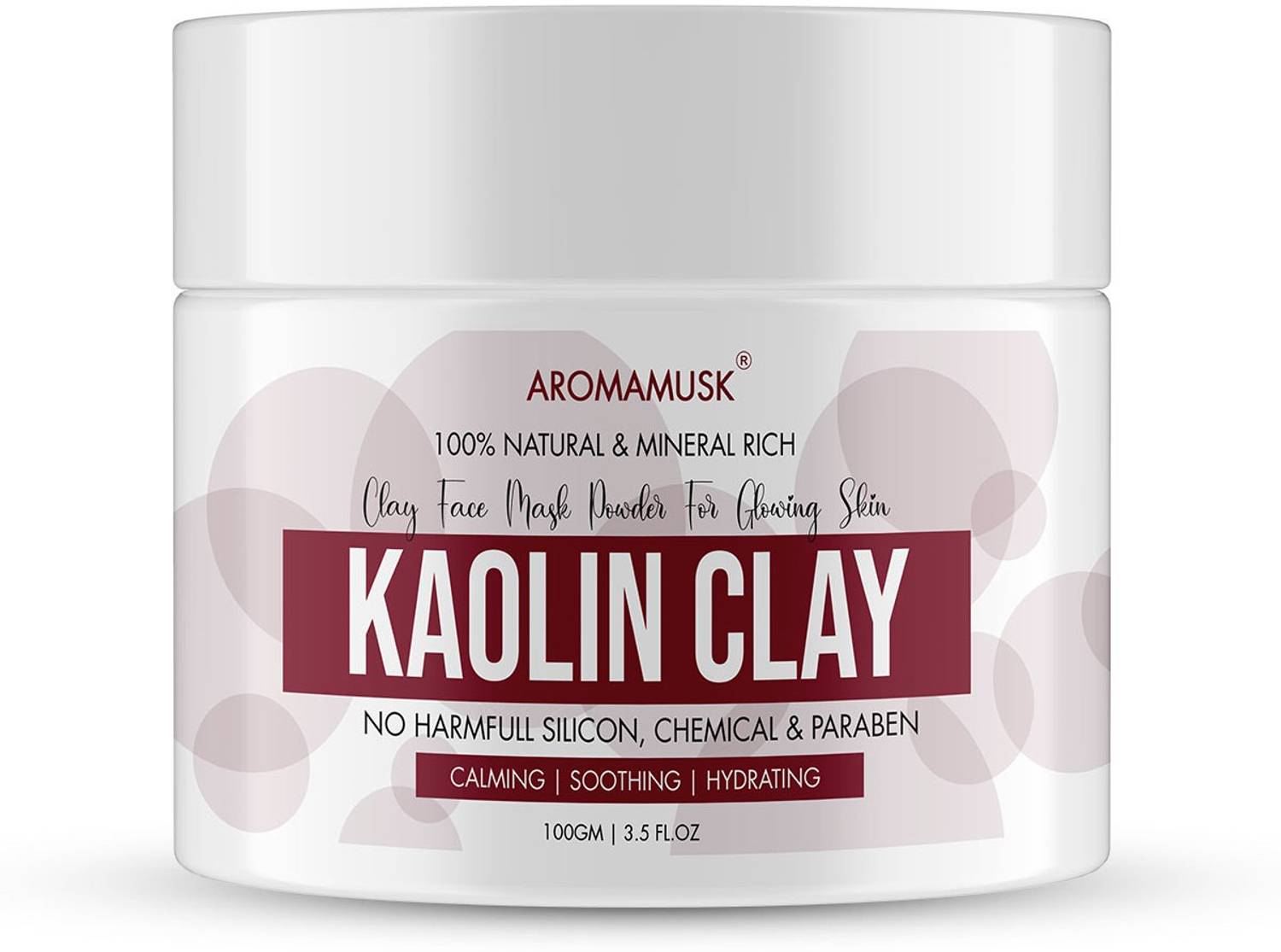 aromamusk 100% Natural and Mineral Rich Superfine Kaolin Clay Face Mask Powder