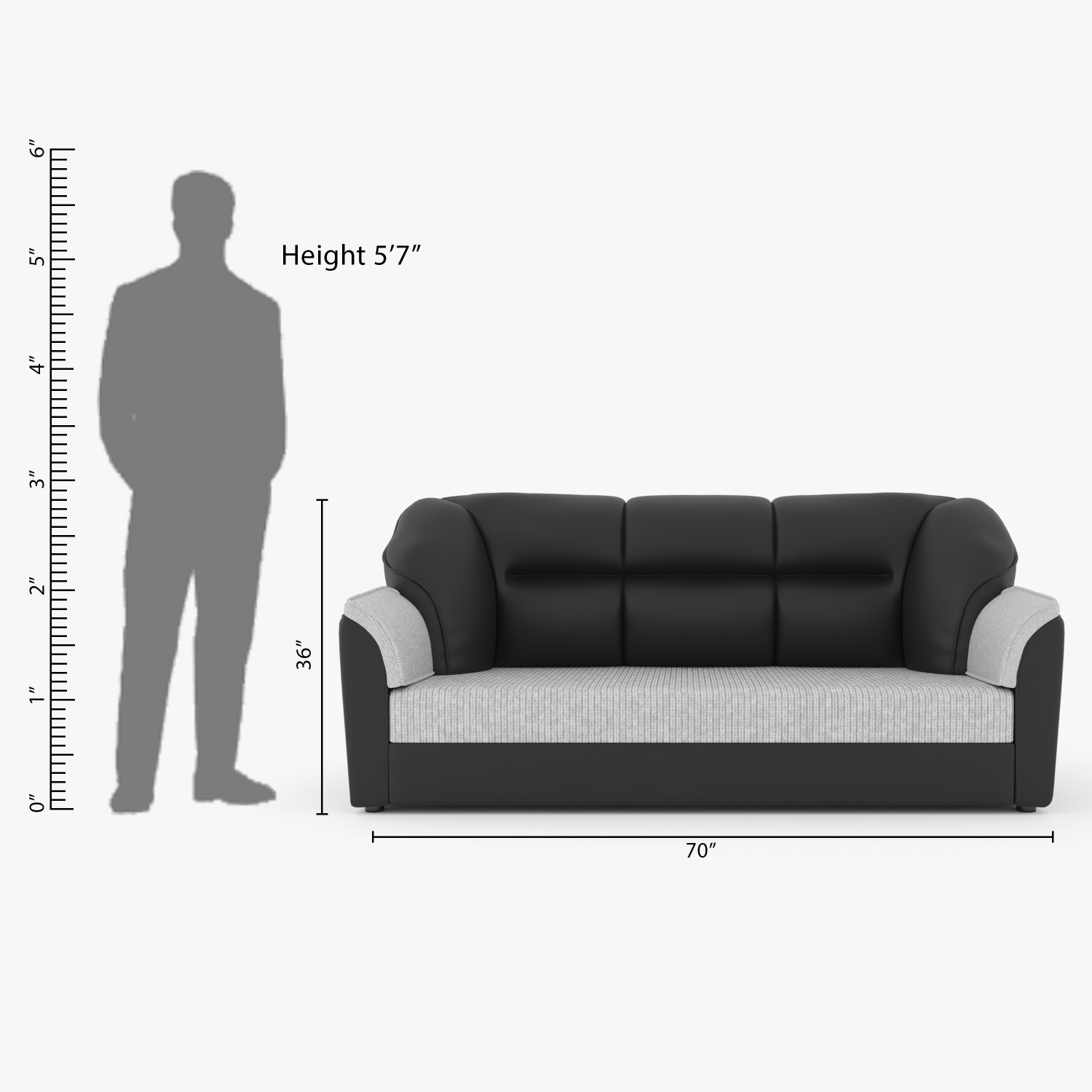 Image of WESTIDO Cyrus Leatherette 3 + 1 + 1 Sofa Set