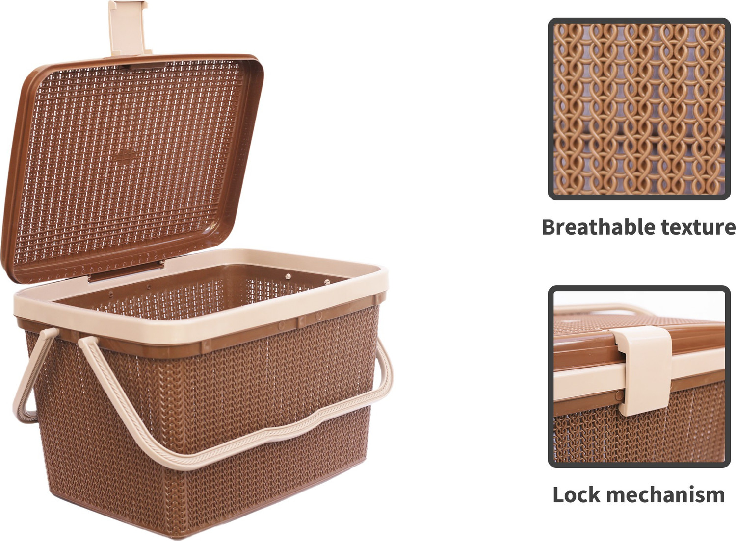 Image of GALOOF Plastic 25L Multi Utility Picnic Basket /Cloth Storage /Shopping Basket /Toy Storage Storage Basket