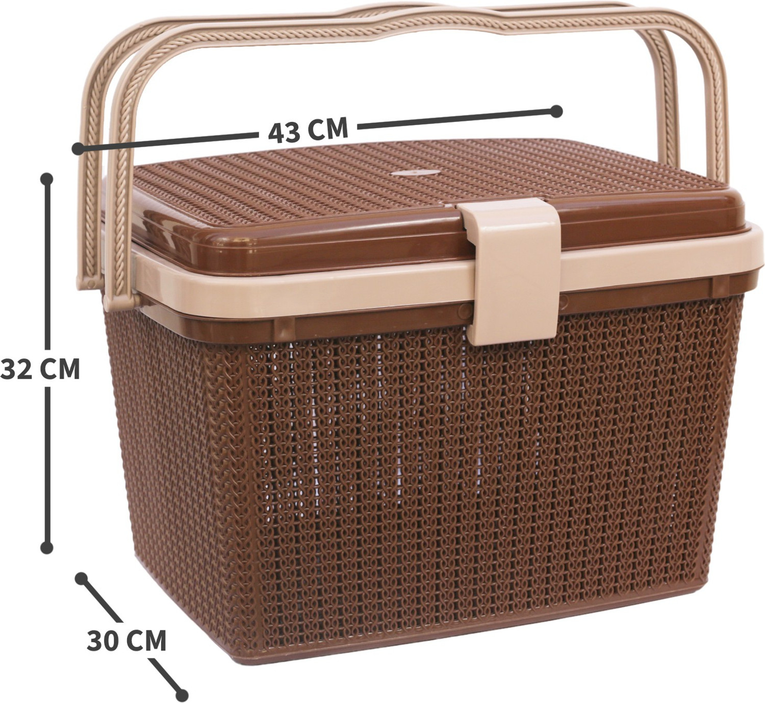 Image of GALOOF Plastic 25L Multi Utility Picnic Basket /Cloth Storage /Shopping Basket /Toy Storage Storage Basket