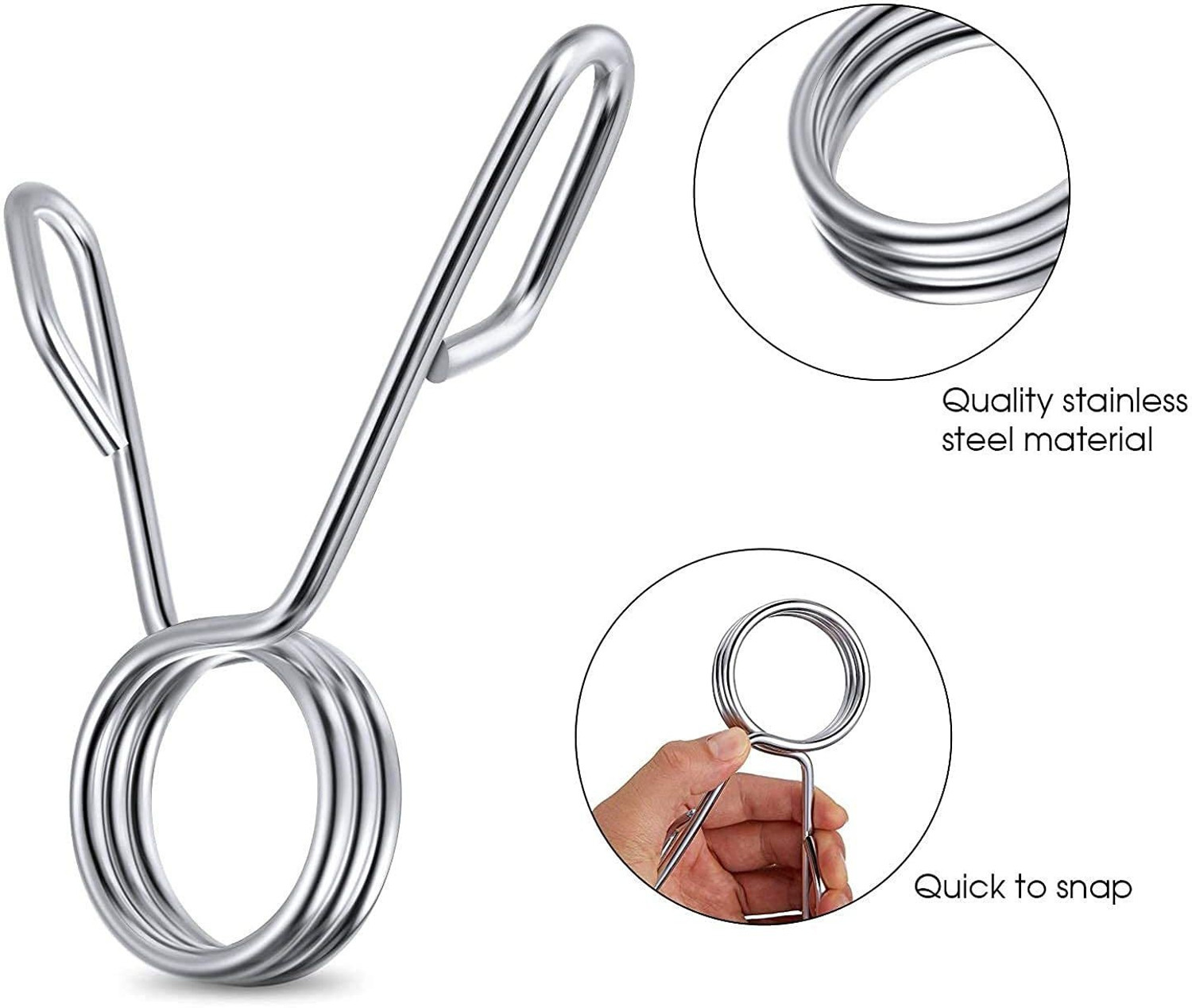 Image of CLOVERBYTE 5 Feet 19 MM Straight Rod With 2 Piece Spring Lock Weight Lifting Bar