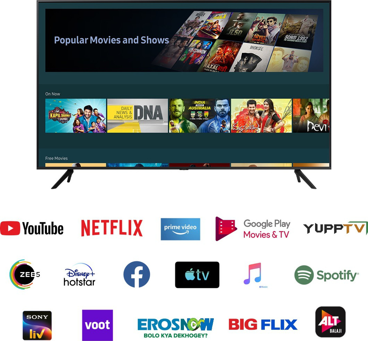 Image of Samsung AUE70 138 cm (55 inch) Ultra HD (4K) LED Smart Tizen TV with Voice Search