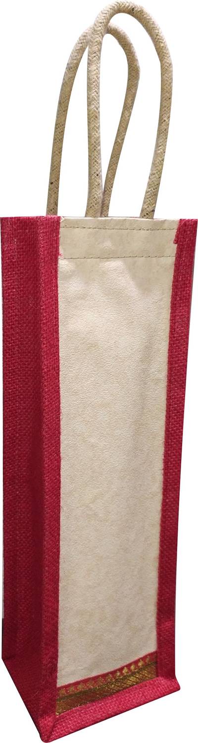 A&A Jute Eco-Friendly Water Bottle Wine Bottle Carry Bag 1.5 Liter