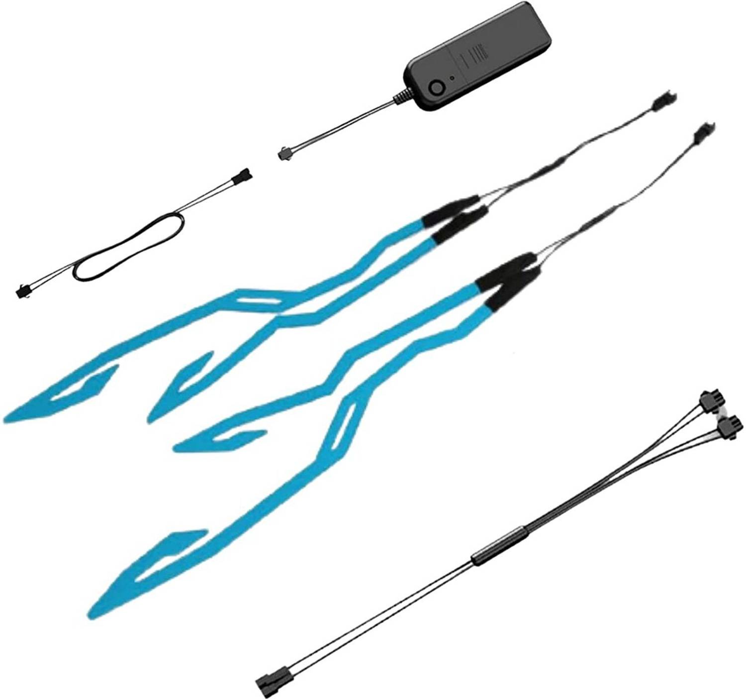 acube mart Motorcycle Bike Helmet Led Light Strip Kit Bar 3 Modes with 4 strips (blue) LED Helmet Strip Light