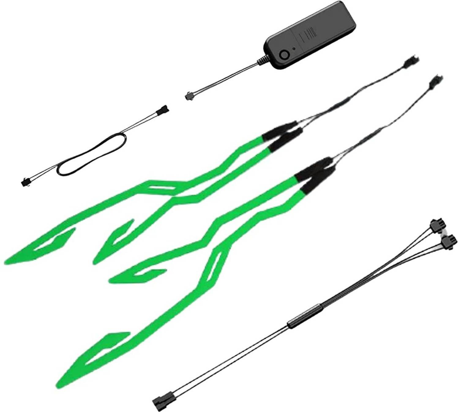 acube mart Motorcycle Bike Helmet Led Light Strip Kit Bar 3 Modes with 4 strips (green) LED Helmet Strip Light