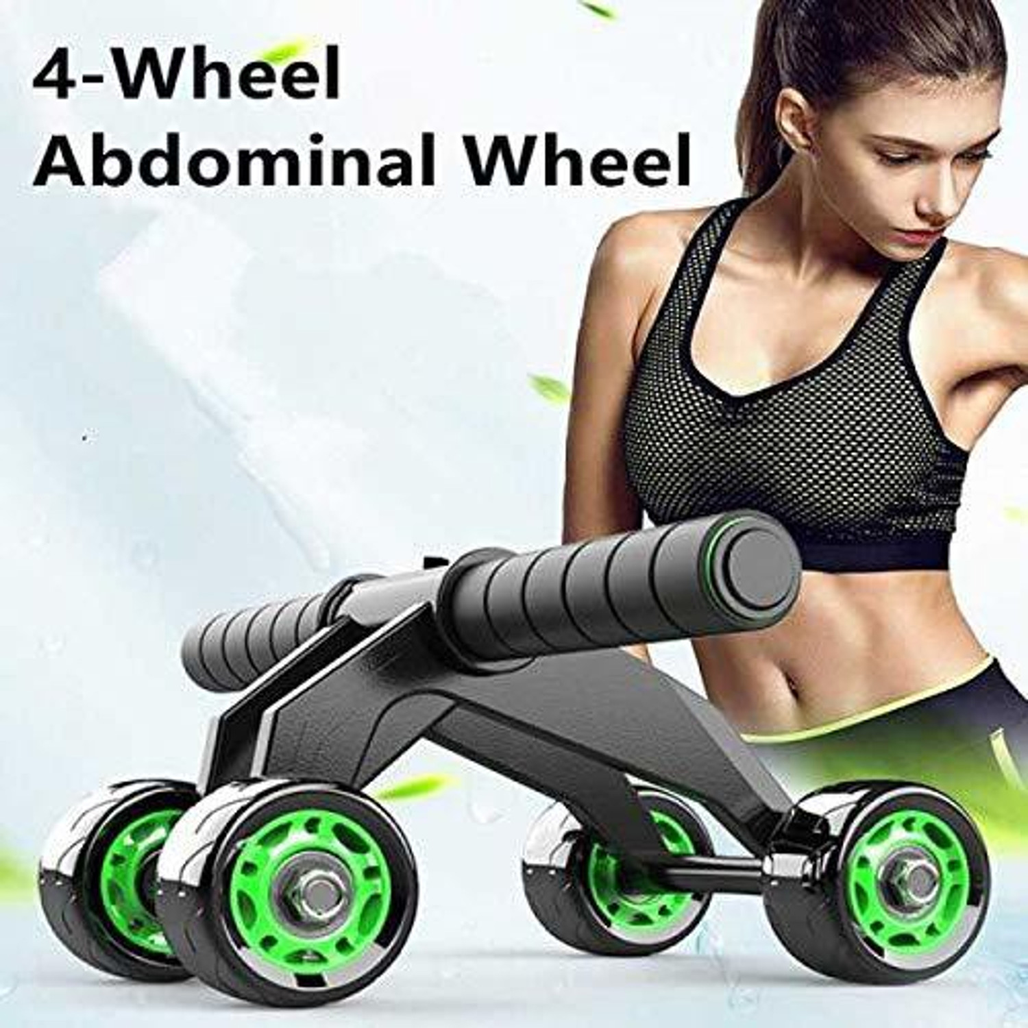 Image of Eayeti 4 Wheel Ab Abdominal Roller Workout Fitness Exercise Equipment For Mens & Women. Ab Exerciser