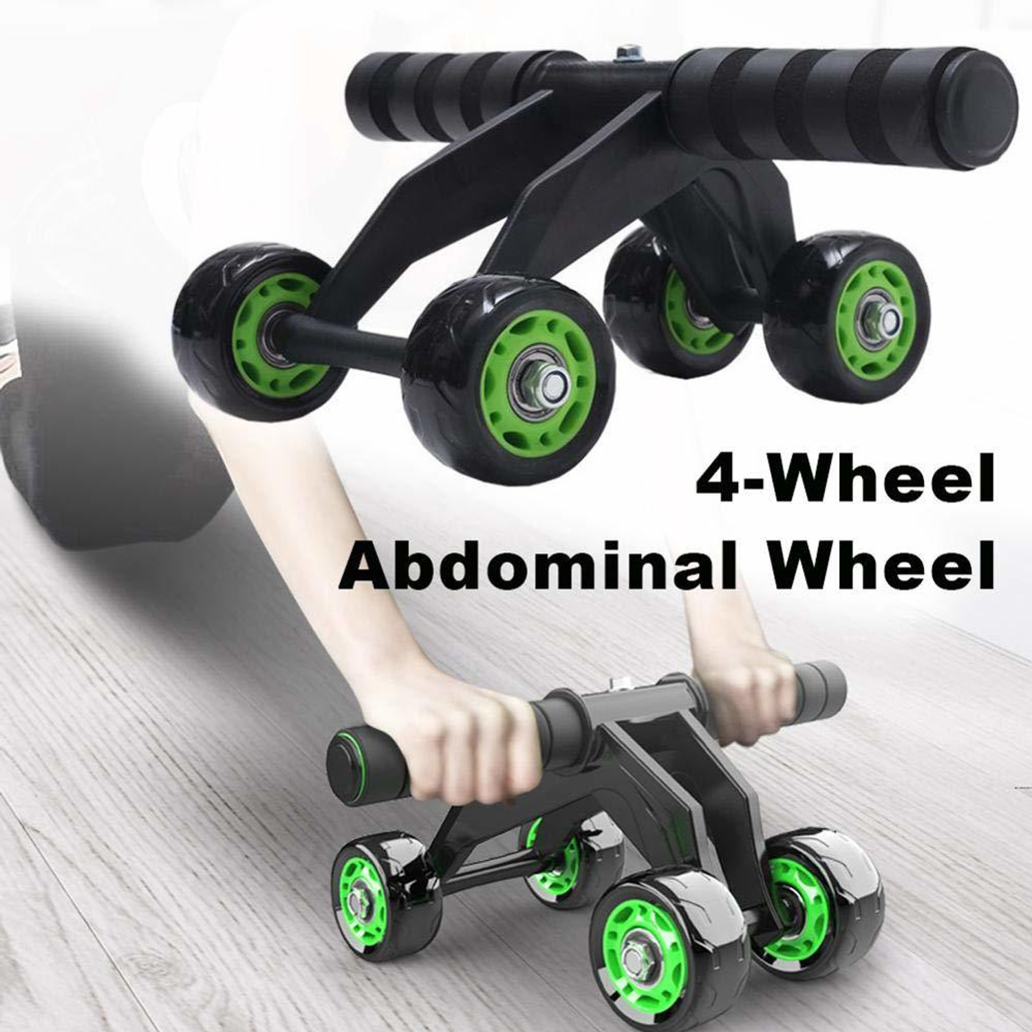 Image of Eayeti 4 Wheel Ab Abdominal Roller Workout Fitness Exercise Equipment For Mens & Women. Ab Exerciser