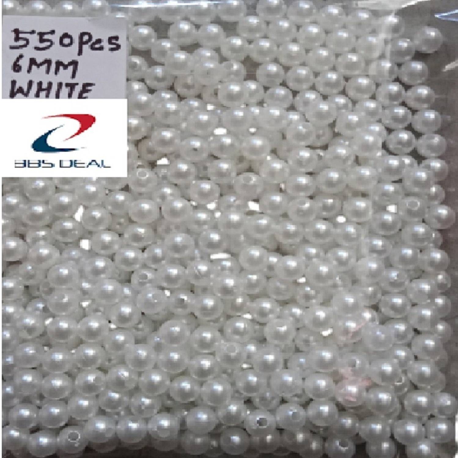 BBS DEAL 6mm Round Jewelry Making Glass Pearl Beads 550PCS