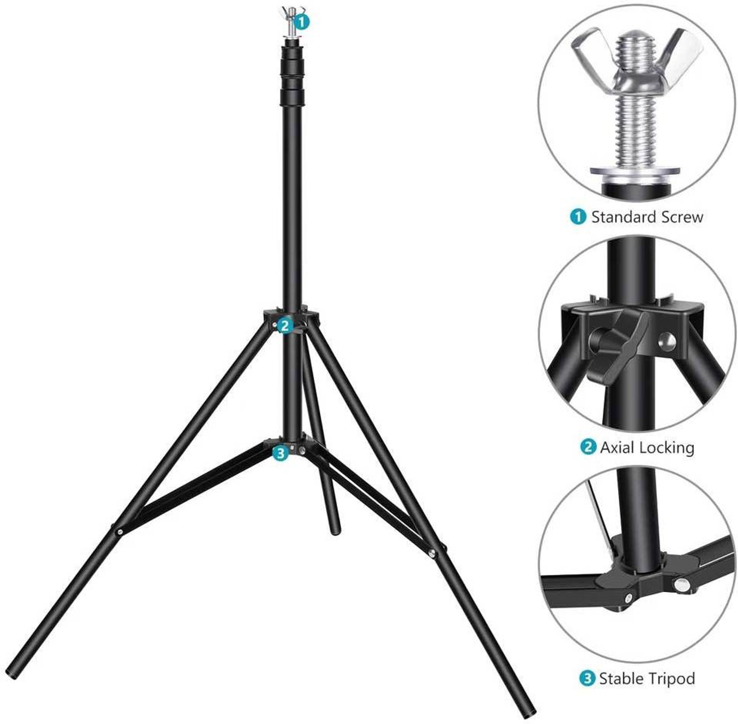 Image of RECTITUDE Tripod for Phone, 2.1 Meters Height,ripod Stand with Mobile Holder & Bluetooth Remote, Works with All Android and Smartphones Tripod