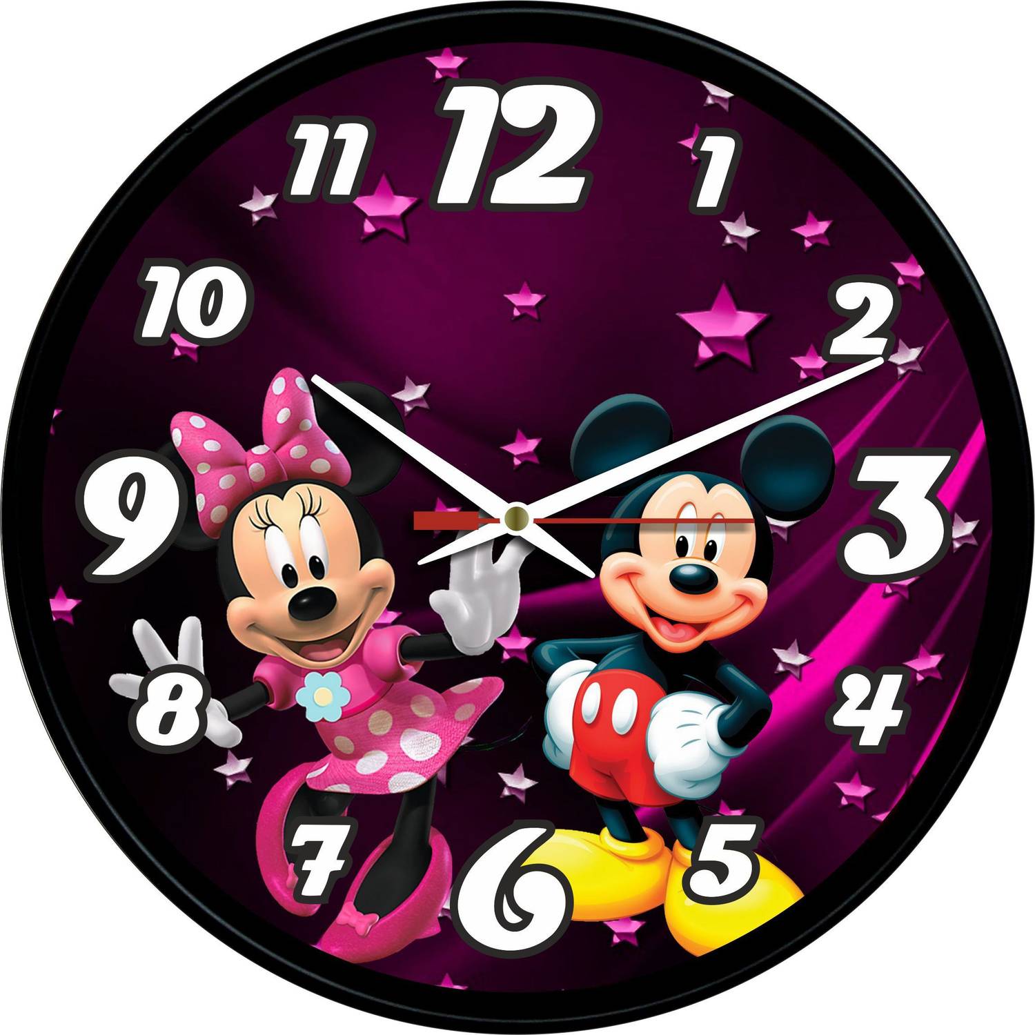 Lavish Creations Analog 28 cm X 28 cm Wall Clock (Black, With Gla