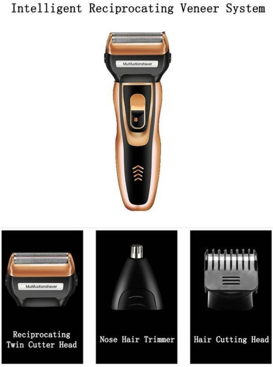 Image of Tallcart Multifunctional 3 In 1 Grooming Kit Runtime: 90 min Trimmer for Men (Grey, Black) Trimmer 90 min Runtime 2 Length Settings