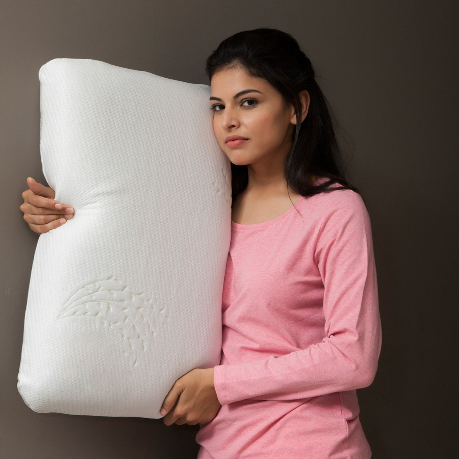 Image of The White Willow Memory Foam, Air Sleeping Pillow Pack of 1 Motifs Queen Size Neck and Back Pain Relief Ventilated Active
