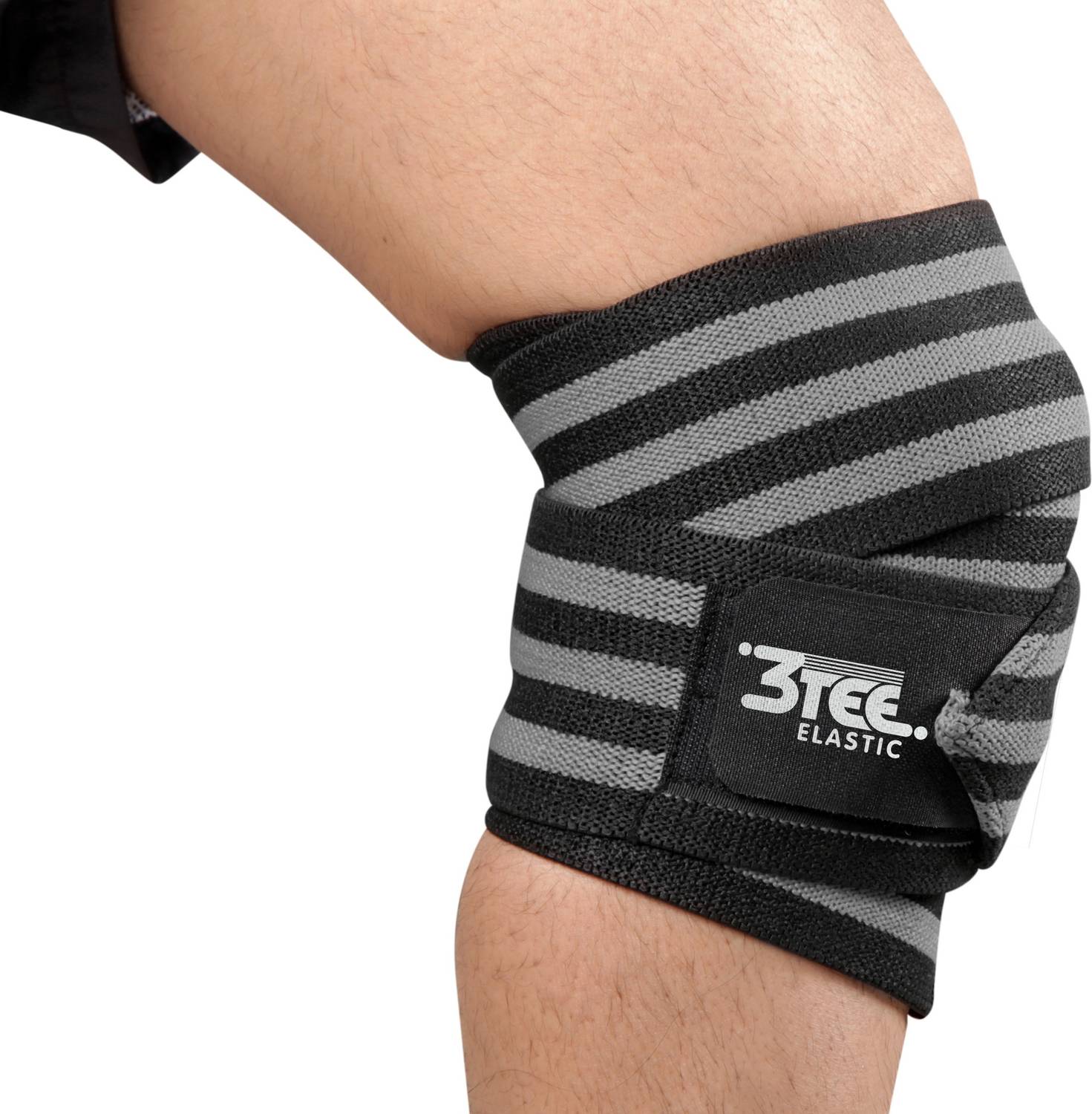 3tee Grey knee support pair for squats, gym, powerlifting, weightlifting Knee Support