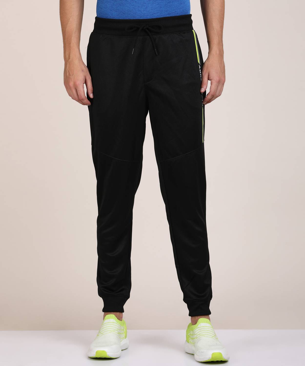 Adrenex Solid Men Black Track Pants