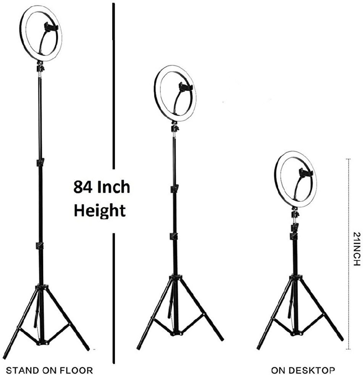 Image of NJENT New 10 Inches Big LED Ring Light with 7 feet Stand for Camera Smartphone.YouTube Video Shoot /Makeup Shoot /Studio Shoots /Instagram Video Shoot. Ring Flash