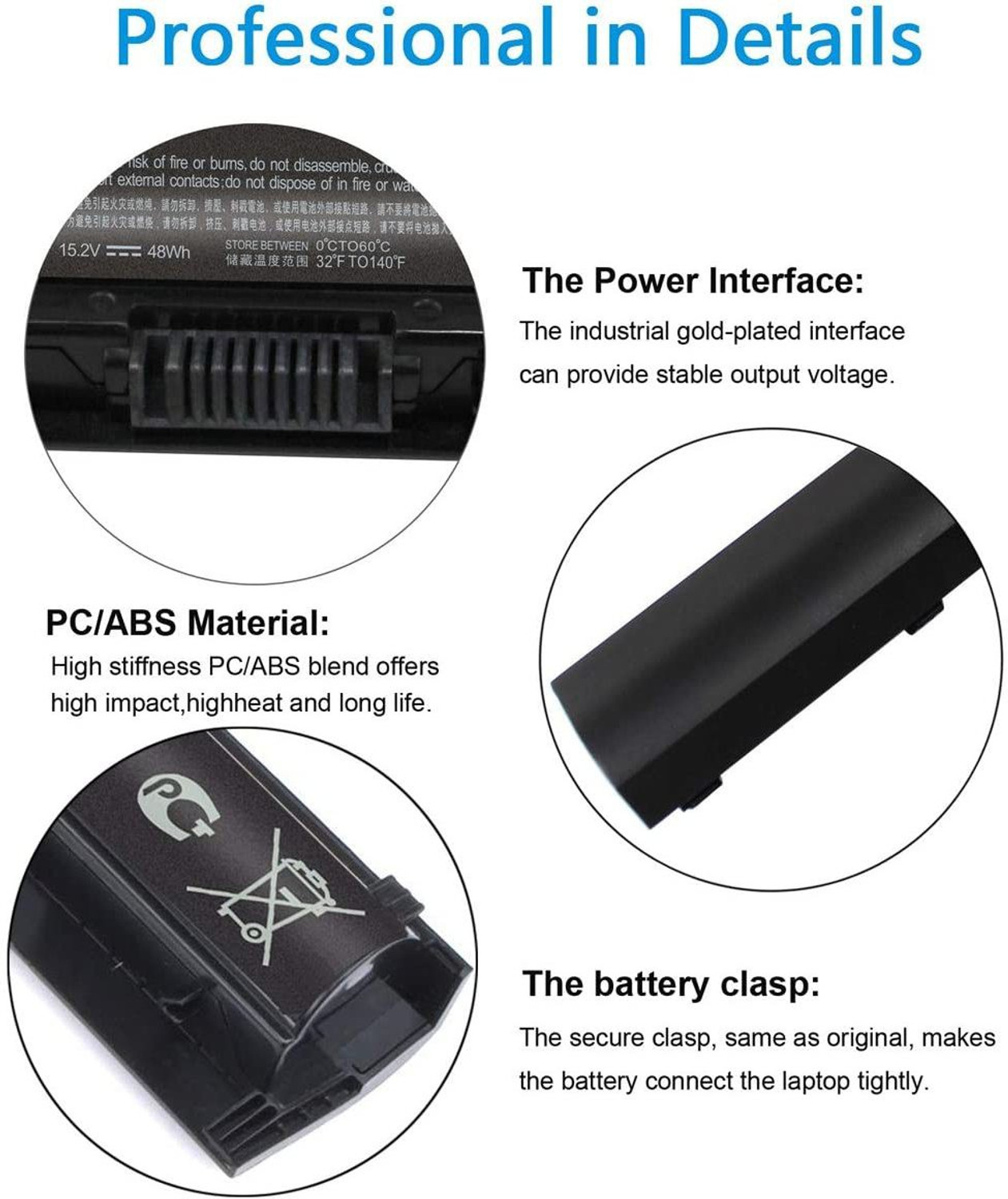 Image of WISTAR K104 KI04 825596-001 Battery Compatible with HP Pavilion 800049-001 800009-421 HSTNN-LB6S IB6X KI04041,15-an050nr 17-g121wm 14-ab006TU 15-ab000 17z-g100,14-ab 15-ab 15-ak 15-an 15t-a 15z-ab 17-g 17t-g 4 Cell Laptop Battery