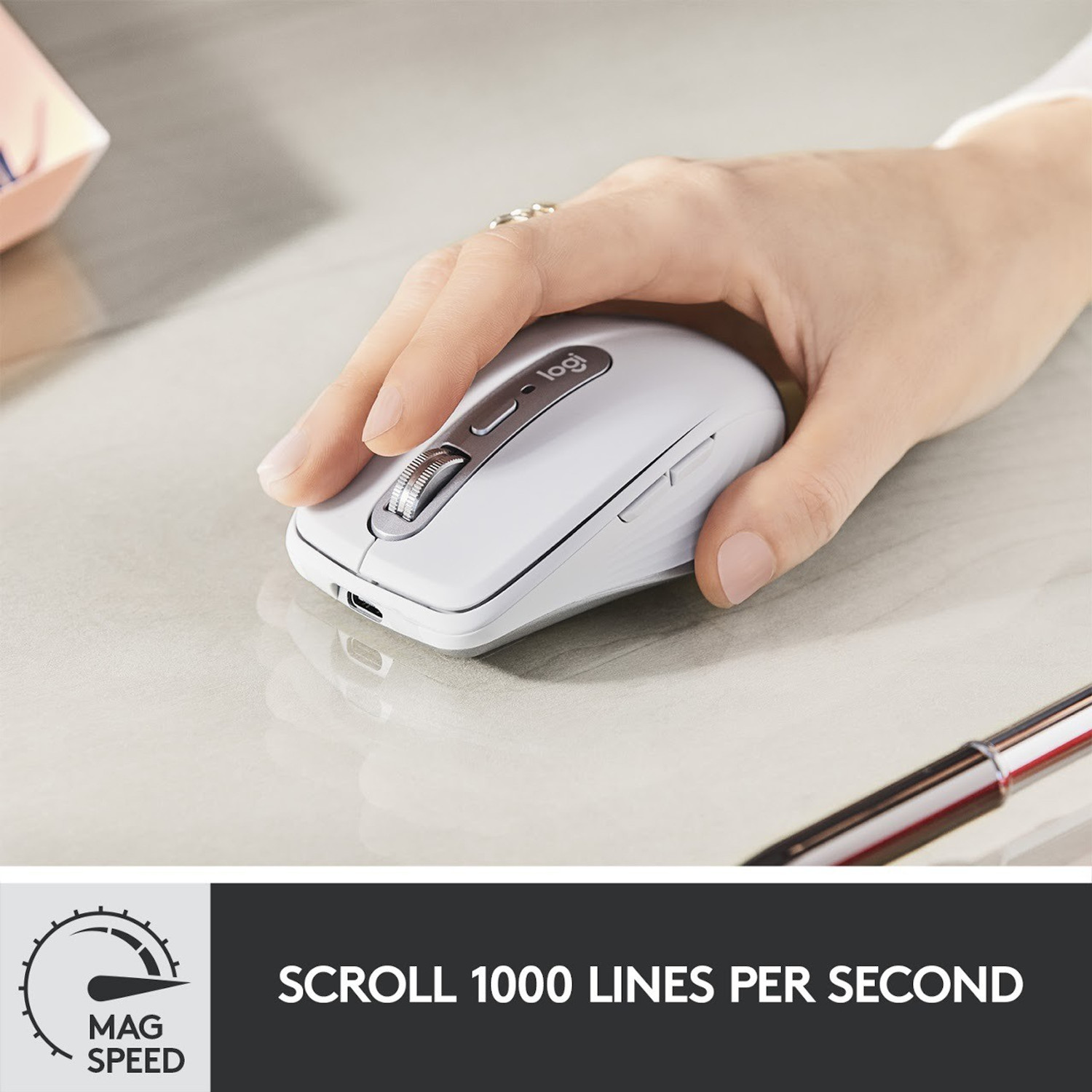 Image of Logitech MX Anywhere 3 / Magnetic Scrolling, Ergonomic, 4000DPI Sensor, Custom Buttons Wireless Ambidextrous Laser Mouse