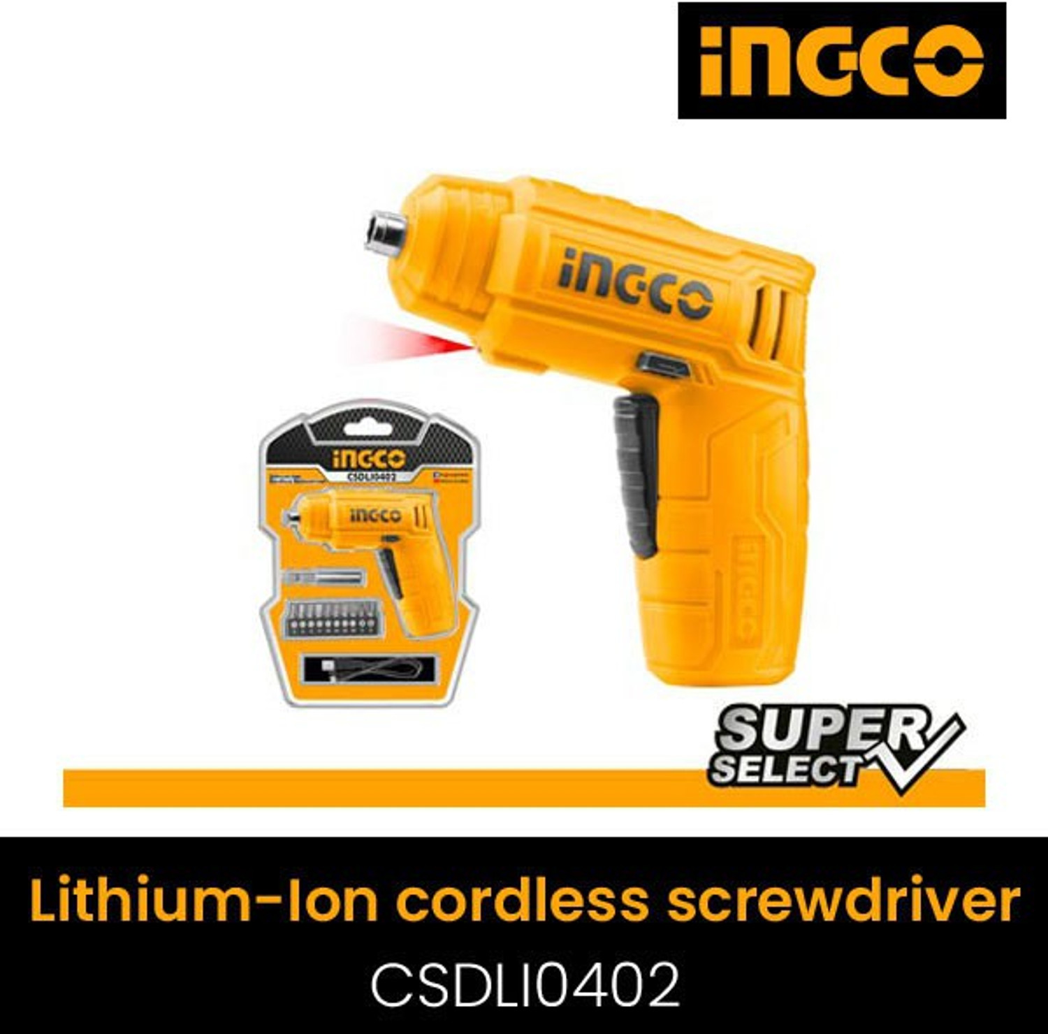 Image of INGCO CSDLI0402 Lithium-Ion cordless screwdriver CSDLI0402 Collated Screw Gun