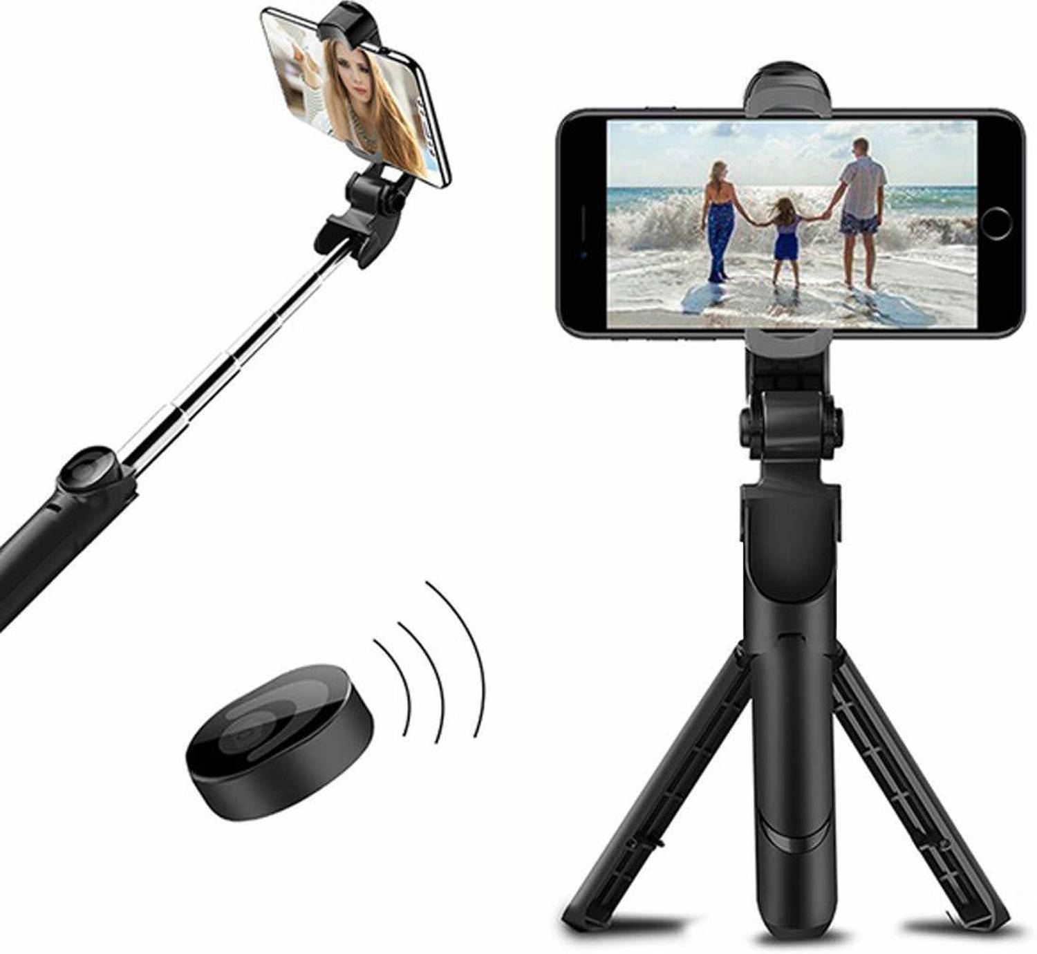 LINCTECH Selfie Stick with Remote Shutter 360 Rotate Extendable Handheld Foldable Mini Tripod Stand Foldable, selfie stick, tripod, bluetooth shutter for Smartphones Professional Remote Control Selfie Stick Monopod 3 Axis Single Gimbal for Mobile