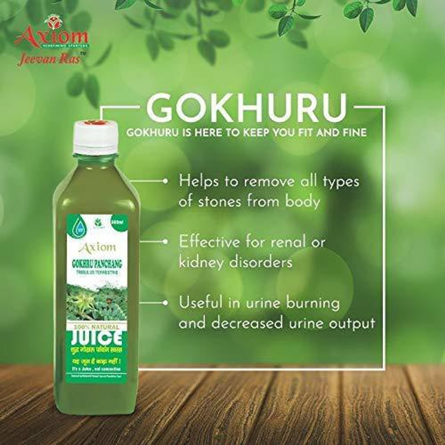 Image of AXIOM Gokhru Panchang Juice, Helpful In Clearing Kidney Stone�