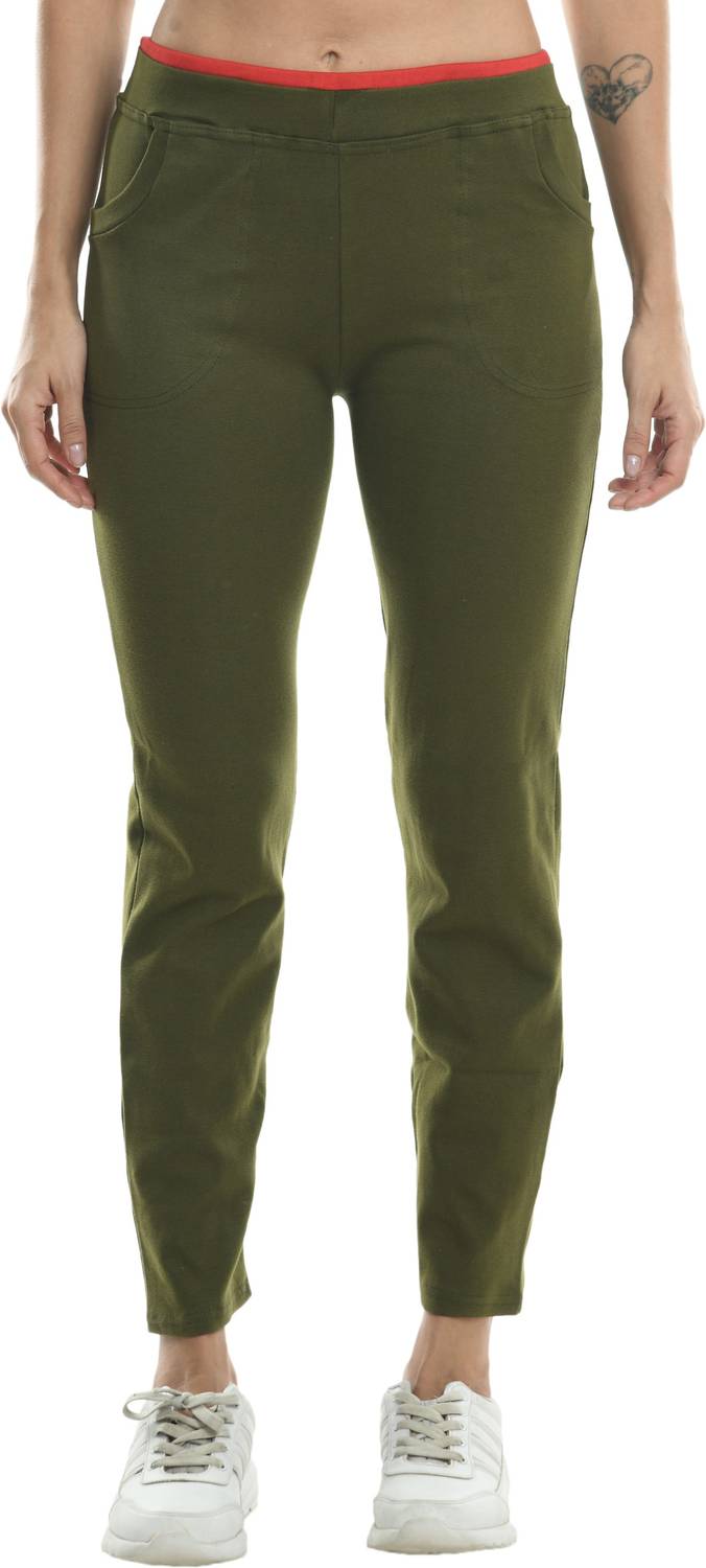 Absorbing Regular Fit Women Green Trousers