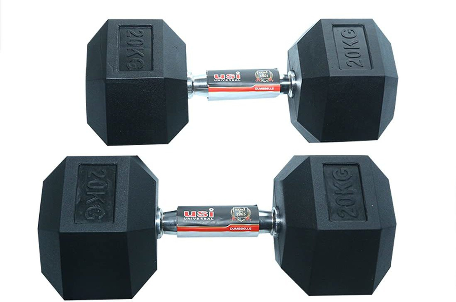 Image of usi Dumbbells, Hex Dumbbell Set, Hexagon Rubber Dumbbells Fixed Weight Dumbbell