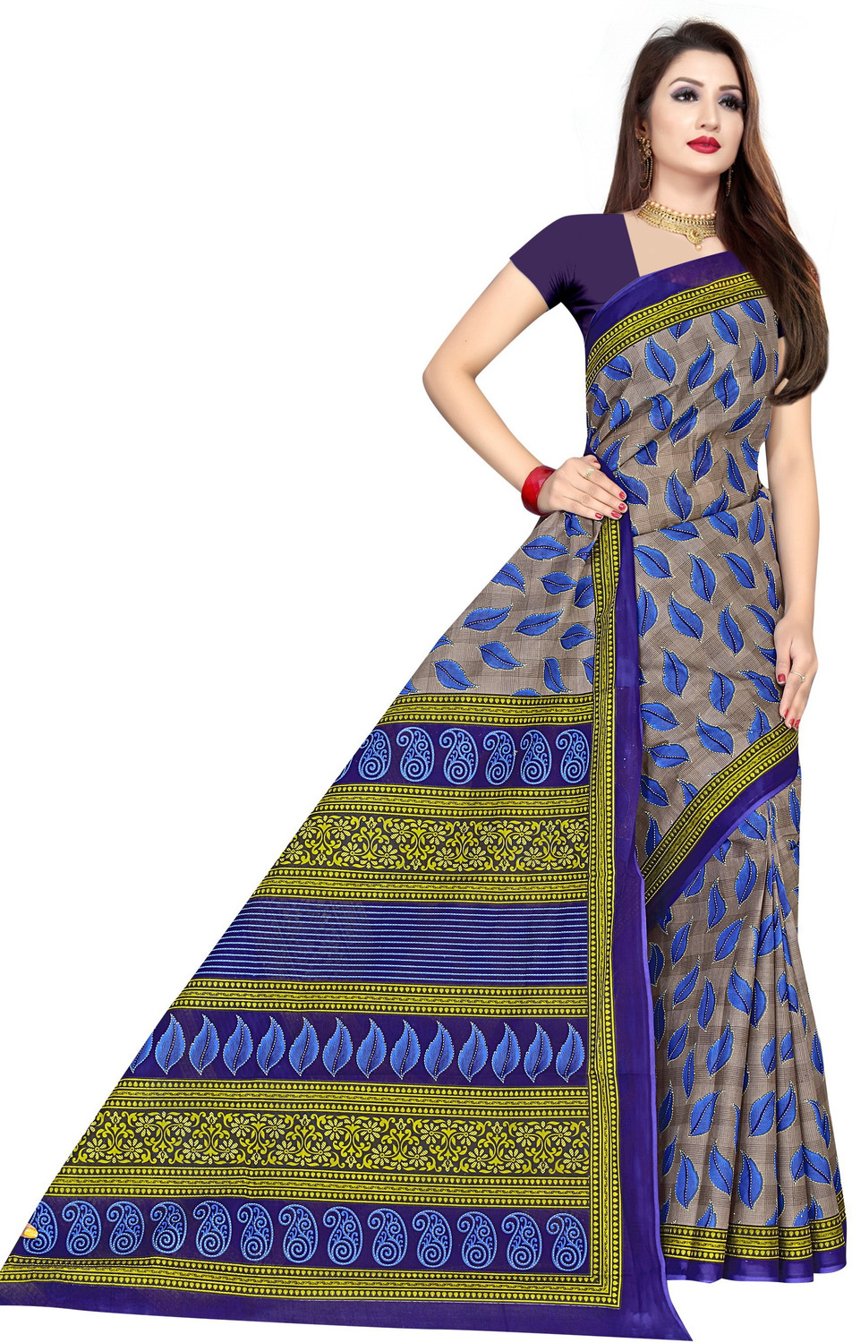 Image of TAMAIRA FASHION Printed Daily Wear Pure Cotton Saree