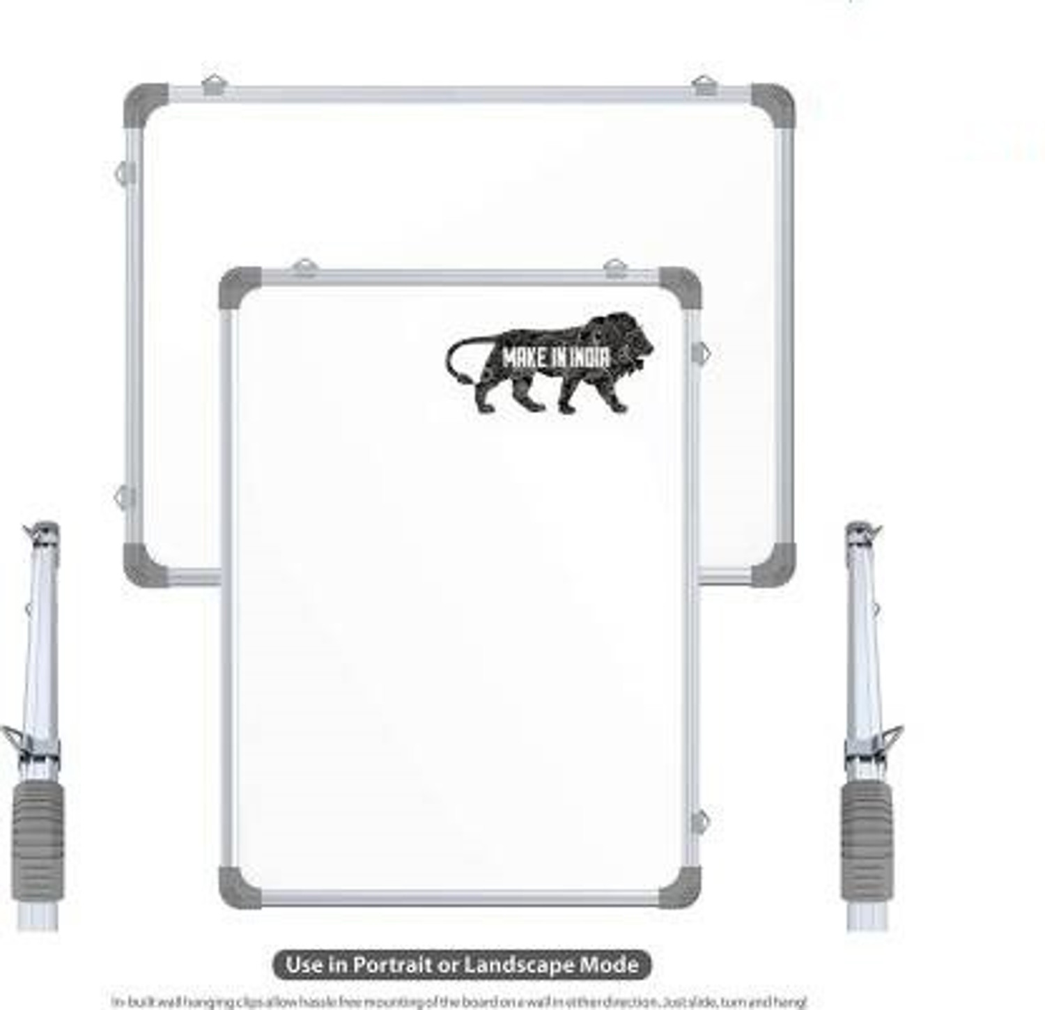 Image of VRAI Non Magnetic 1.5 by 2 feet Premium Quallity Whiteboard | Green Chalk Board Surface On Back SIde with 1 Marker and 1 Duster Whiteboards