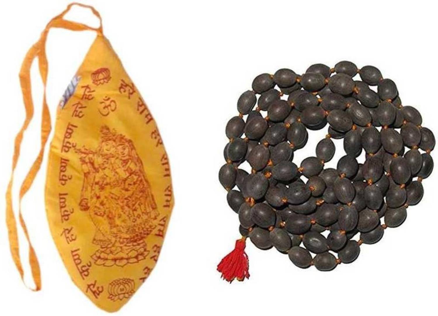 A1 Laxmi Ganesh kamal gatta mala with gomuki bag free Wood Chain