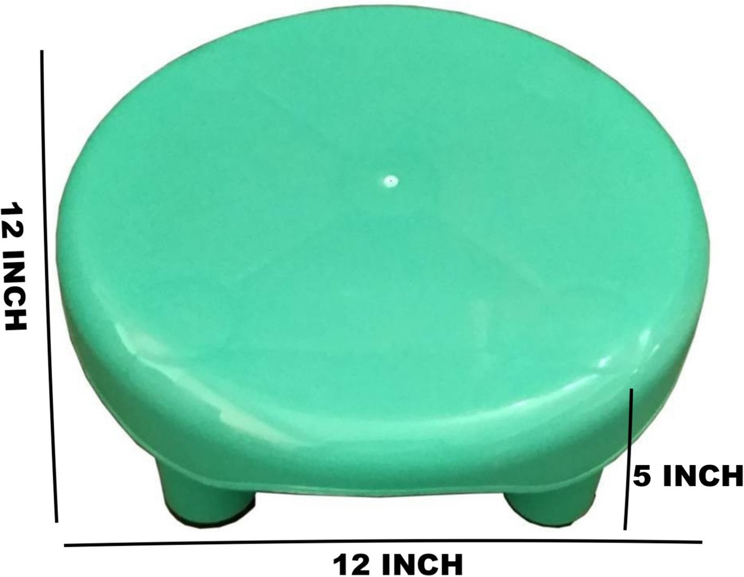Image of Plastico BATHROOM GREEN ROUND STOOL Stool