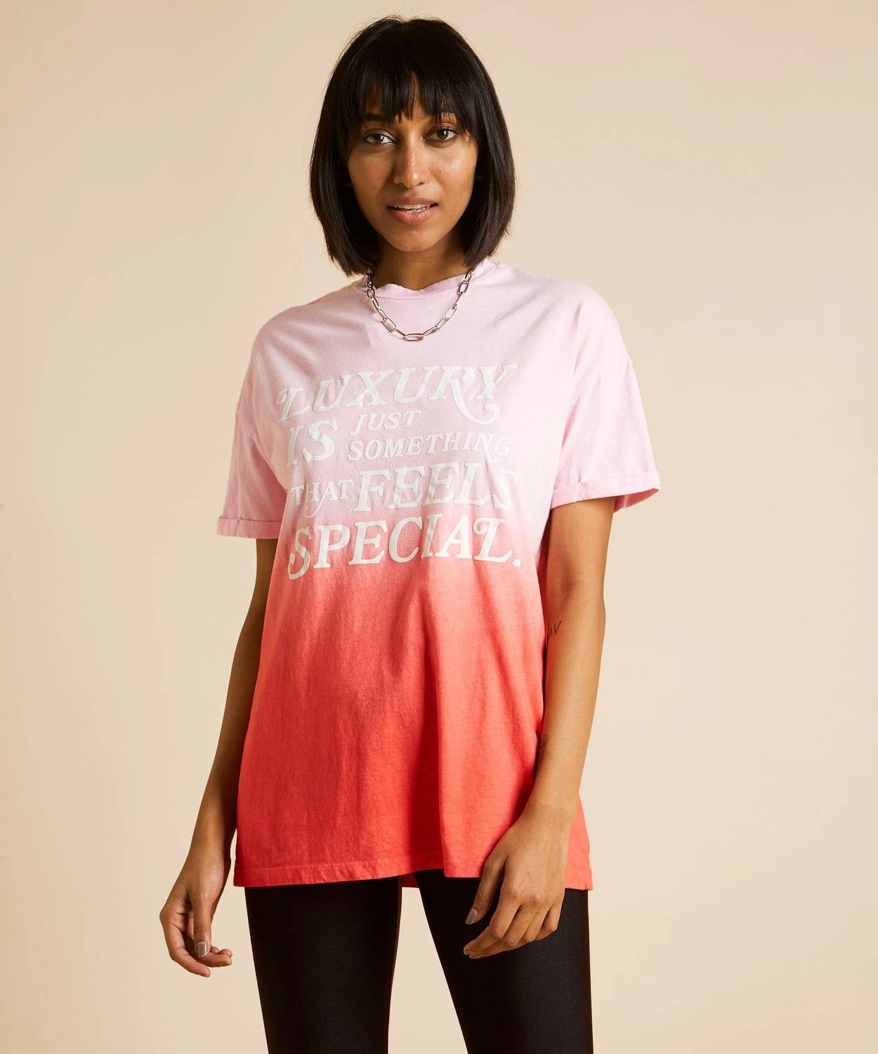 Bershka Washed Women Round Neck Pink T-Shirt
