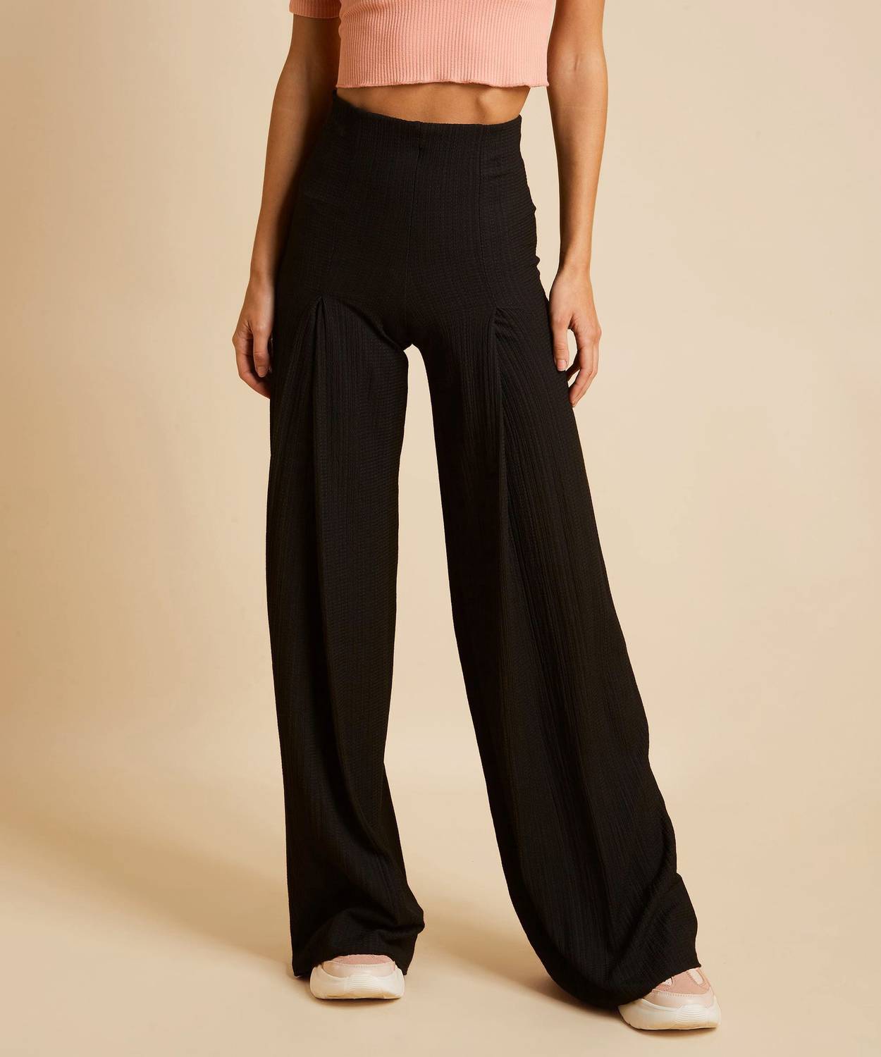 Bershka Flared Women Black Trousers