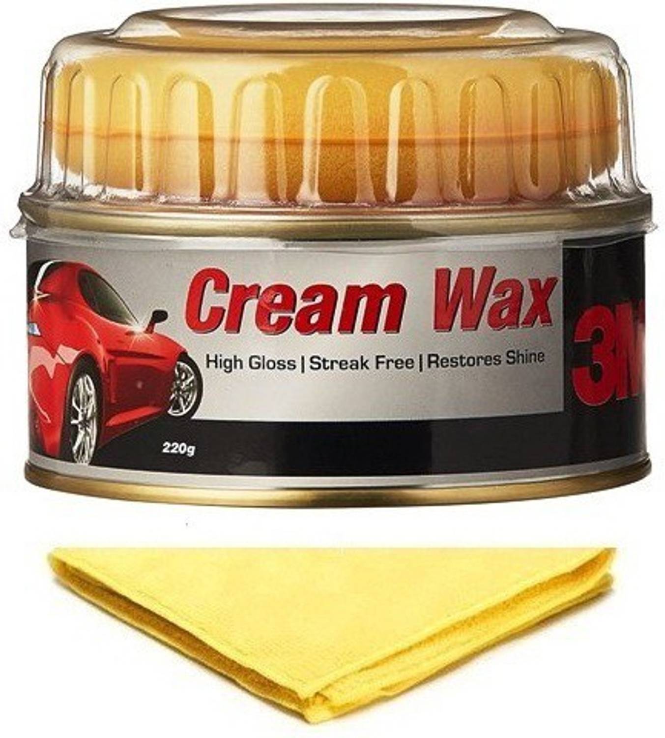 3M Cream Wax, Microfiber Cloth Combo