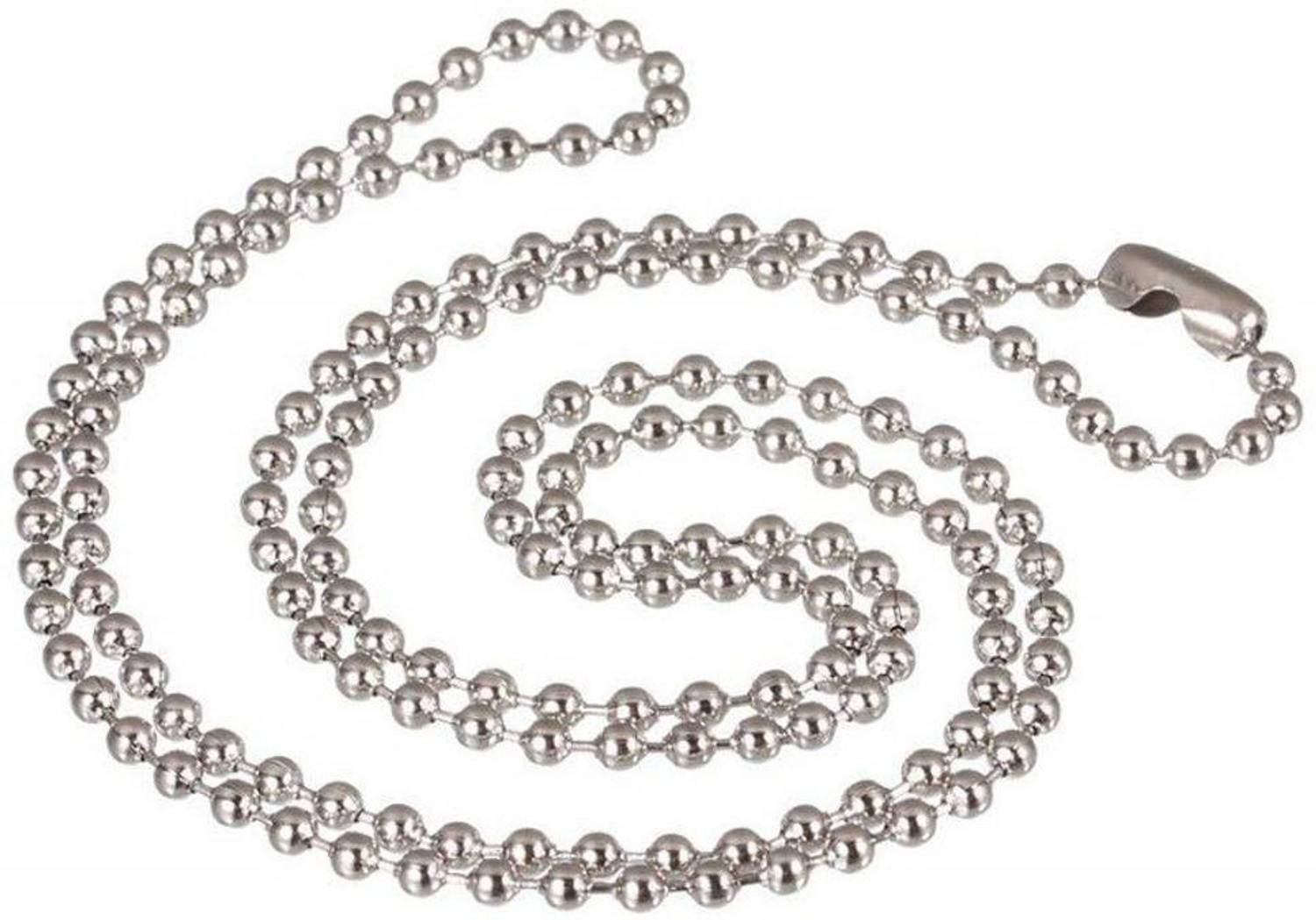 Airtick Silver 60cm Length 2.4mm Width Long Thick Pendant Locket Necklace Ball Chain Silver Plated Stainless Steel Chain