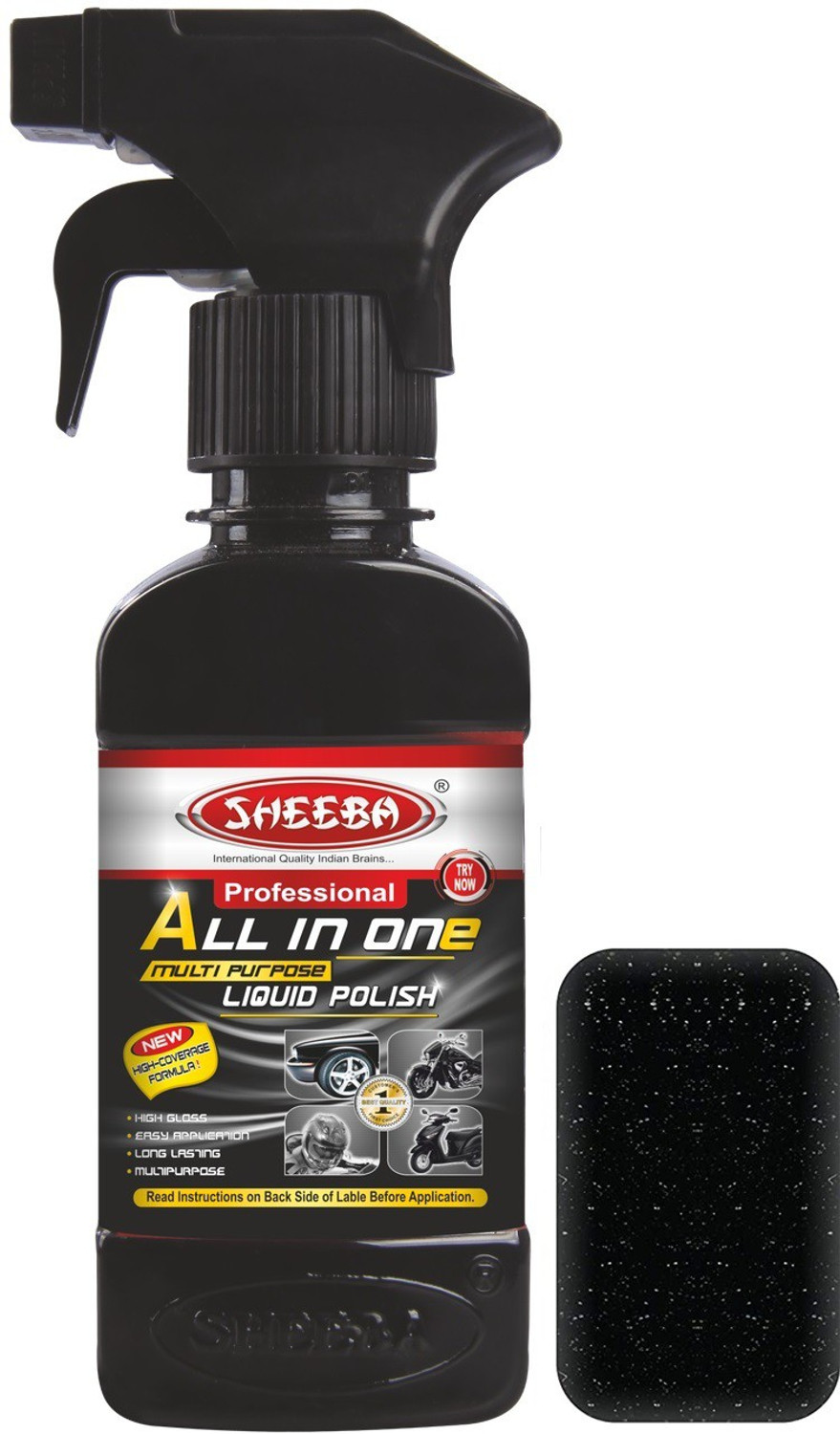 Image of Sheeba Liquid Car Polish for Leather, Tyres, Dashboard, Metal Parts, Headlight, Exterior