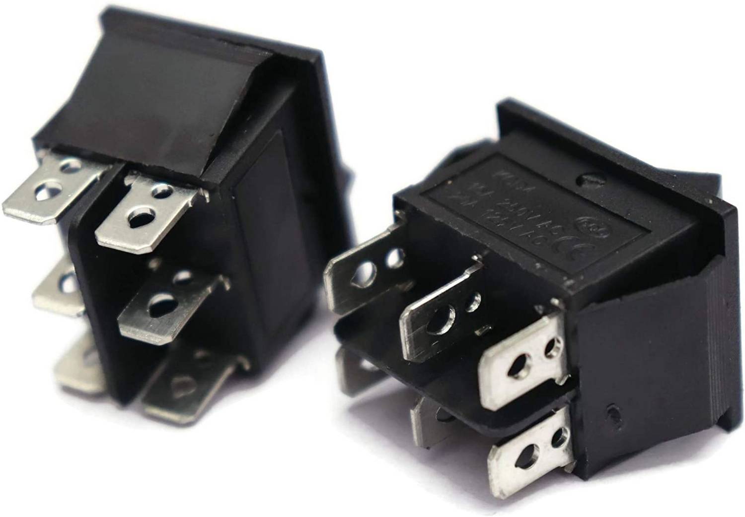 ERHIndia Black Rocker Button switch DPDT 3 Position ON-Off 16A