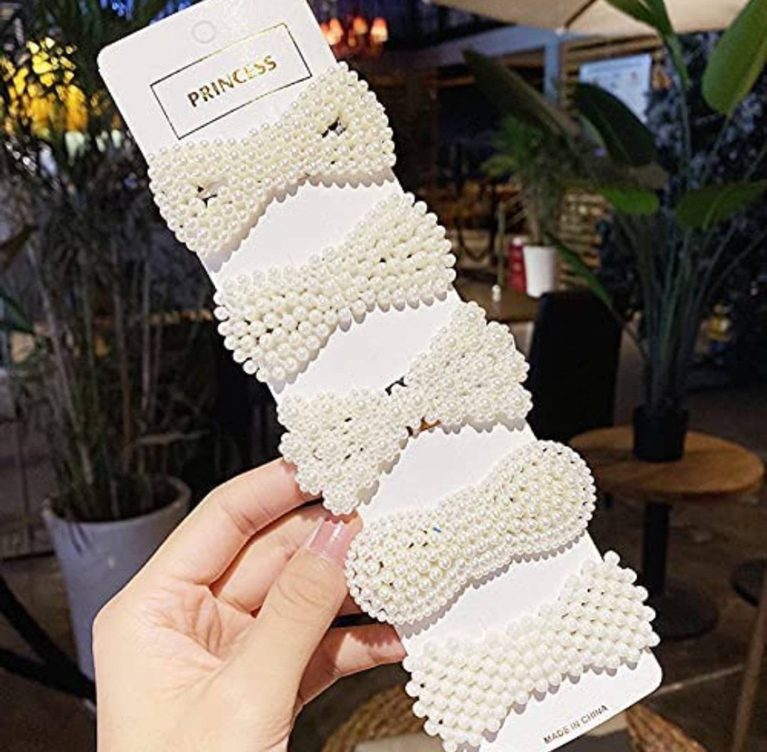 AmazingKarts 5 Piece Korean Style Pearl Hair Clips Large Hair Clips Pins Barrette Hair for Women Girls Fashion Hair Accessories Hair Accessories set Hair Clip