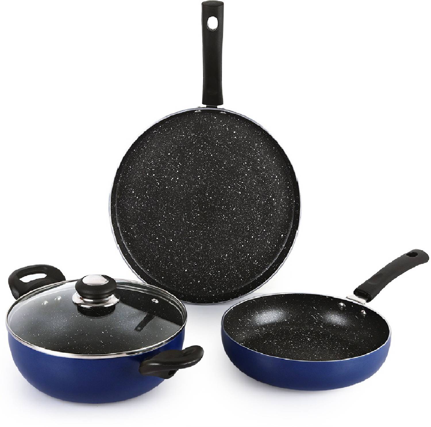 cello Regal 3piece Non Stick with Spatter Induction Bottom Cookware Set