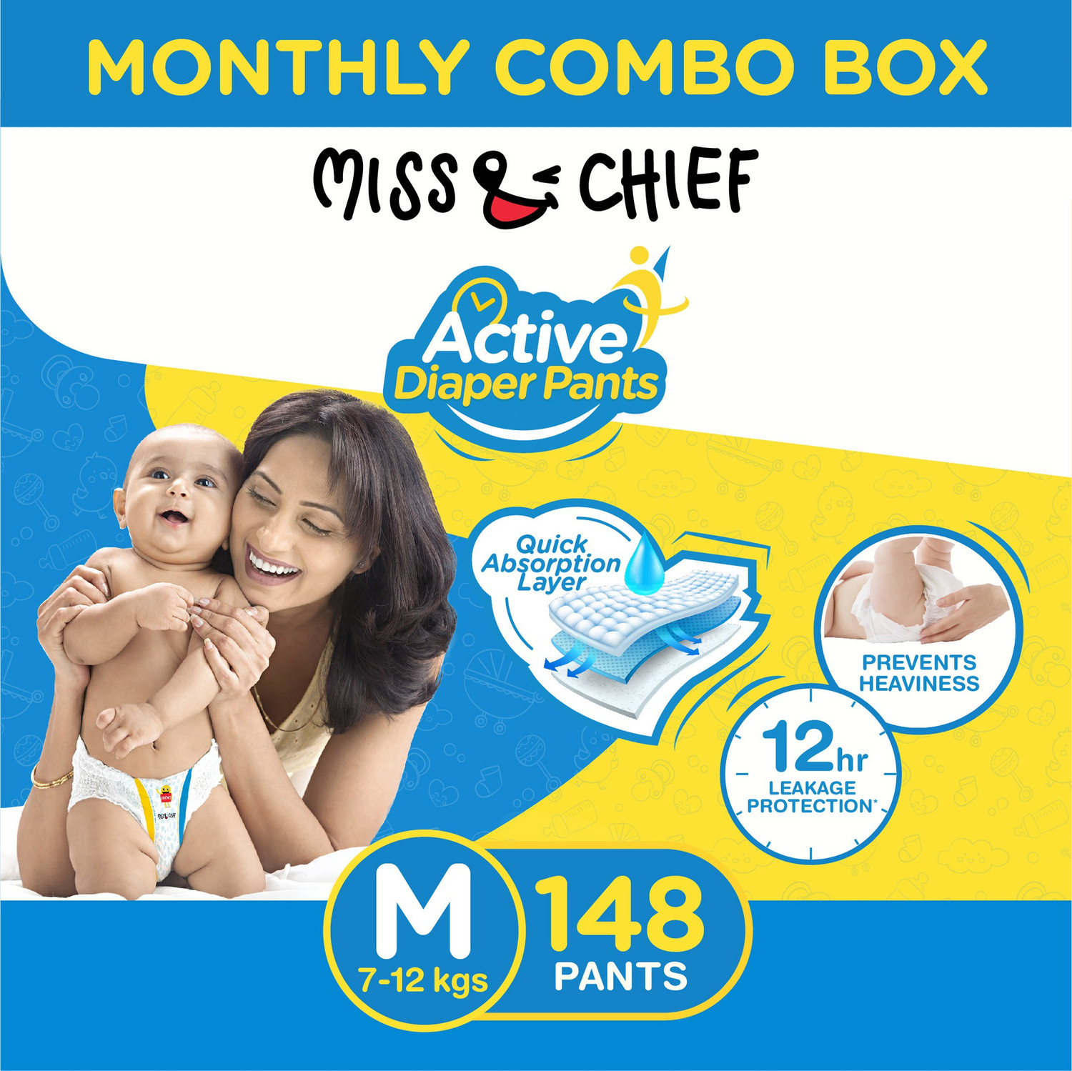 Image of Miss & Chief by Flipkart Active Diaper Pants - Monthly Combo Box - M