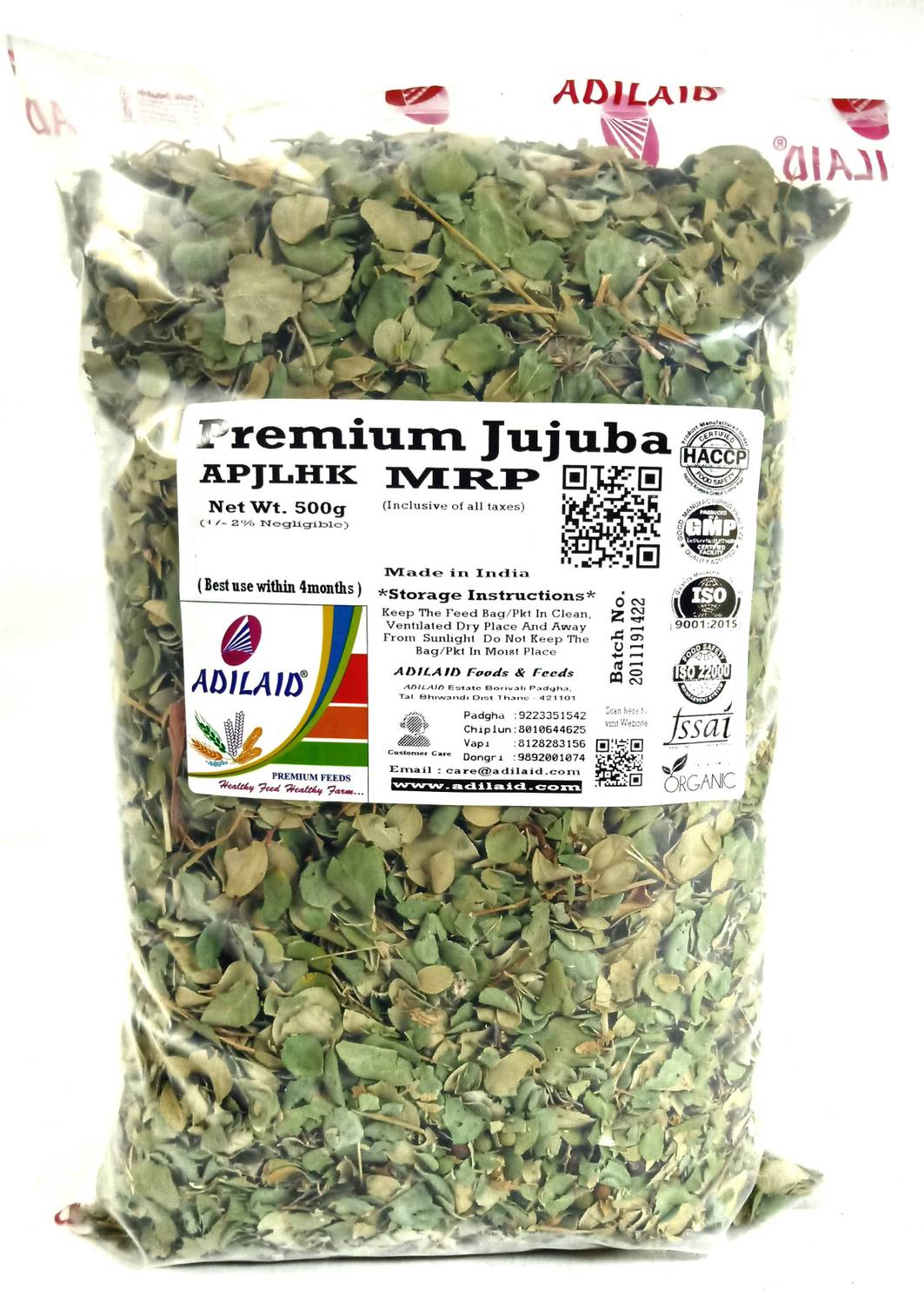 ADILAID Premium Jujuba leaves 0.5 kg Dry New Born, Young, Adult, Senior Goat Food